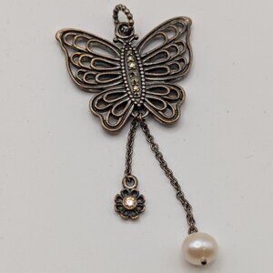 Retired Pandora Butterfly Pendant "love takes a flight"